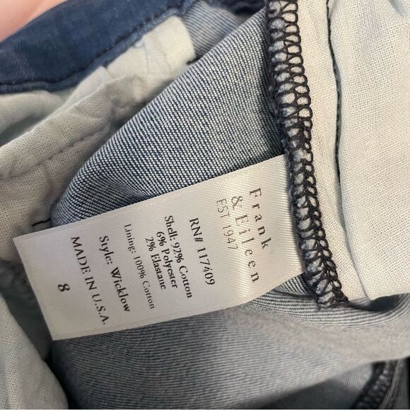 Frank & Eileen Blue Denim Wicklow Italian Chino Raw Hem Jeans Size 8 - Picture 7 of 8